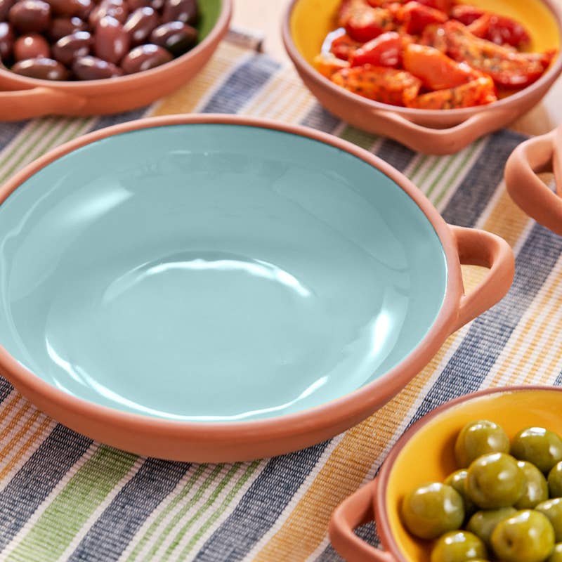 Sintra Large Glazed Terracotta Tapas Dish - Duck Egg Blue