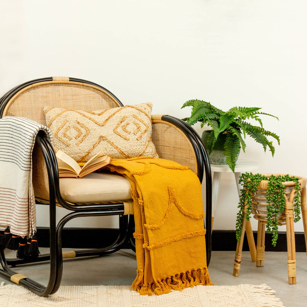 Banda Tasselled Throw Pecan/Black