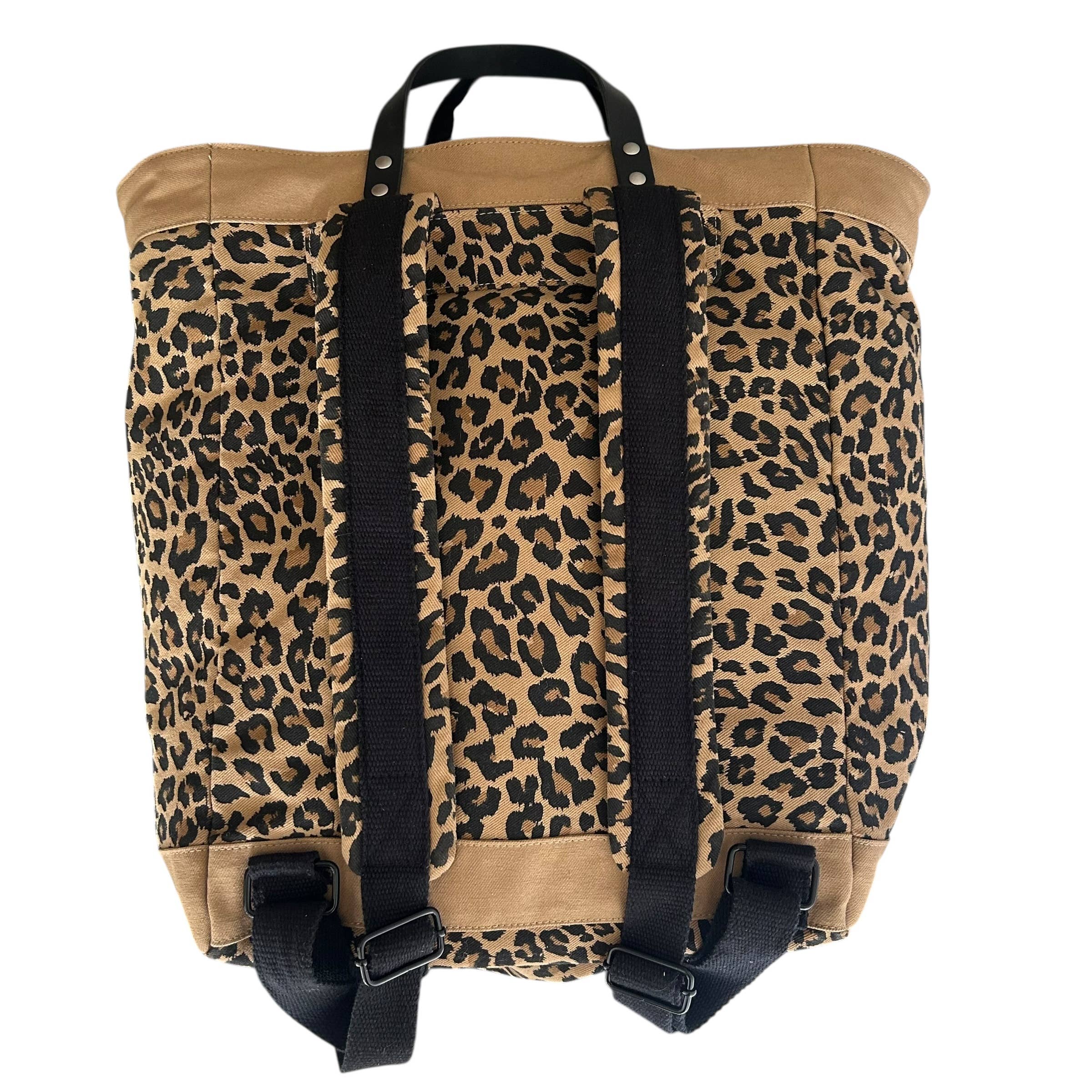 Clovelly backpack  - sand leopard print