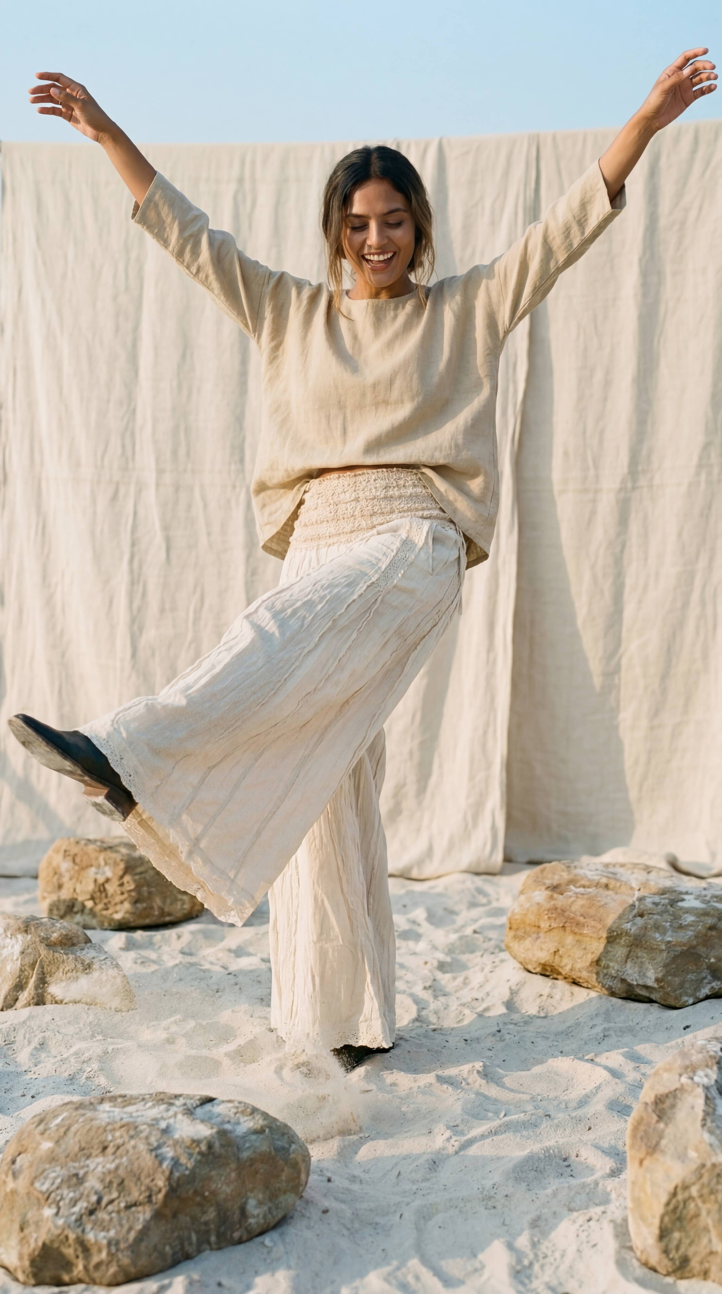 Block Printed Boho Flare Trousers – Wide-Leg