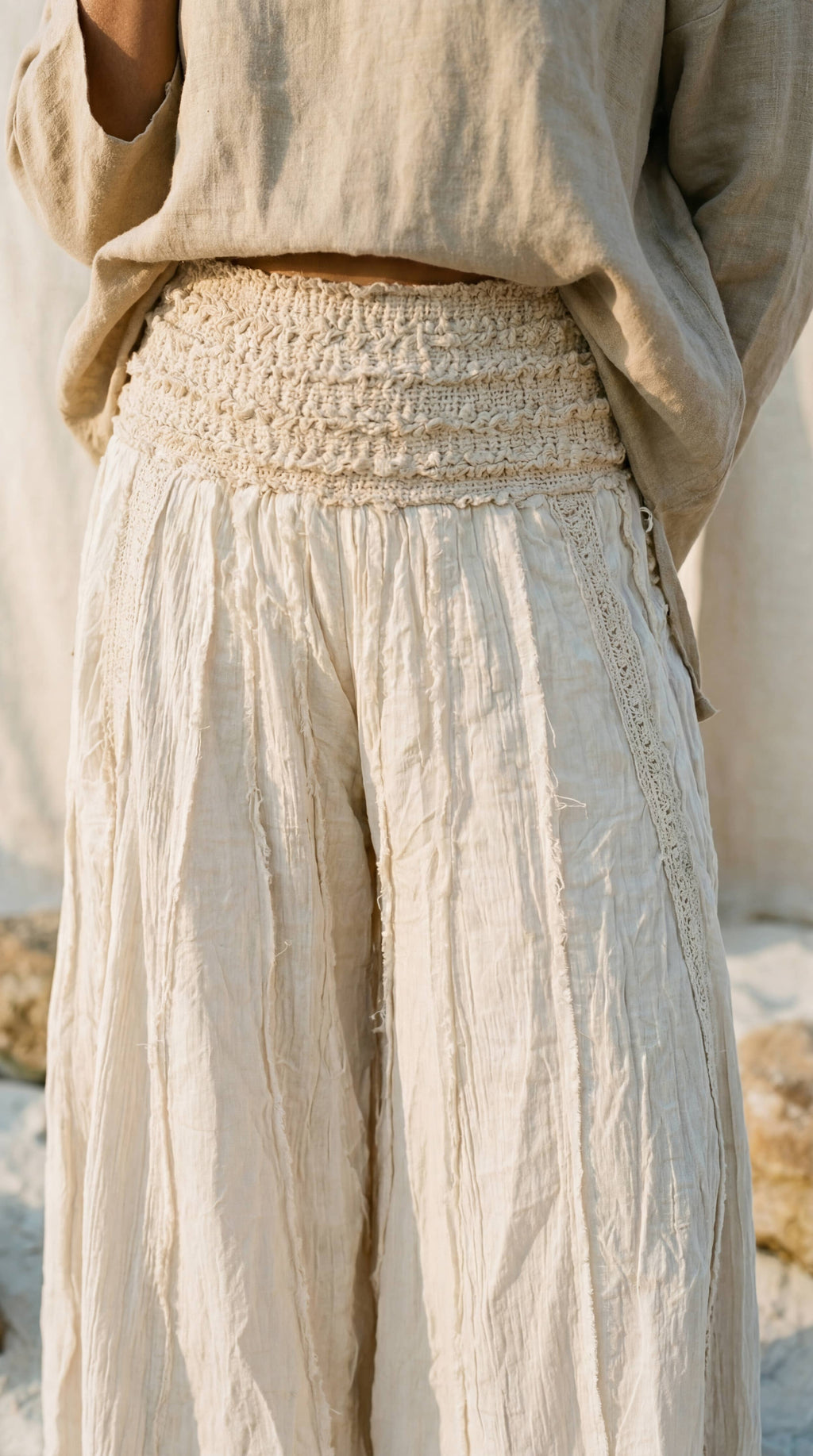 Block Printed Boho Flare Trousers – Wide-Leg