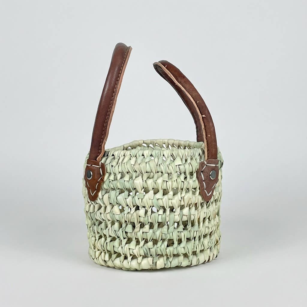 Natural Woven Palm Market Basket