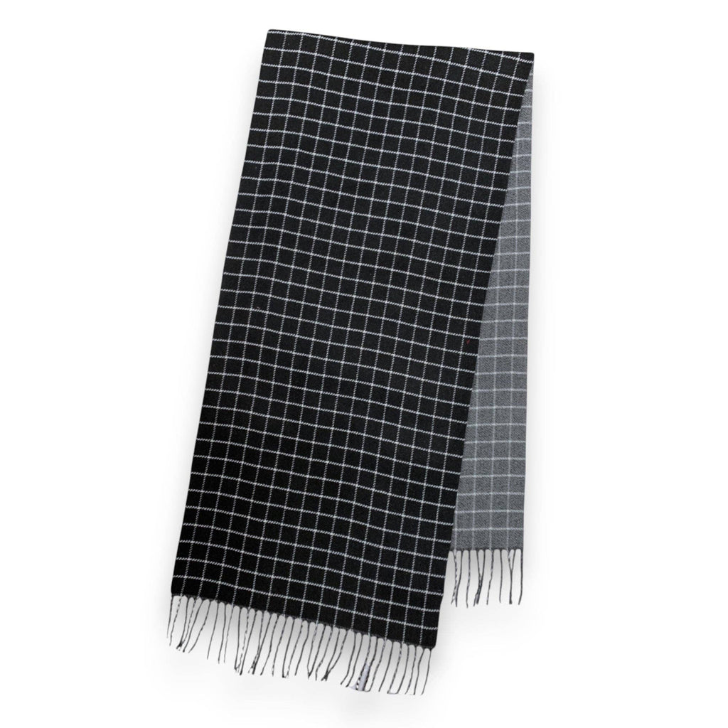 Colorblock Check Print Cashmere Blend Winter Scarf