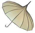 Boutique Ribbed Pagoda Umbrella in Beige