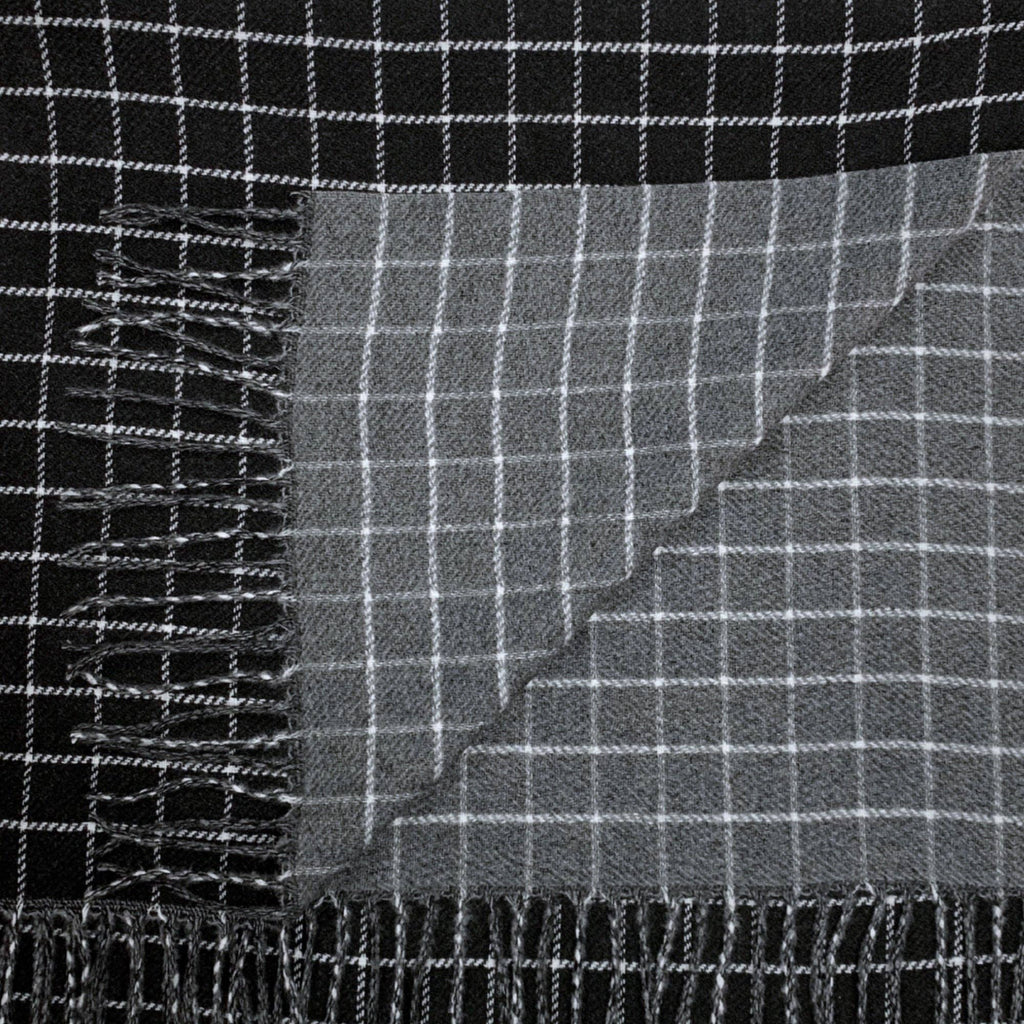 Colorblock Check Print Cashmere Blend Winter Scarf