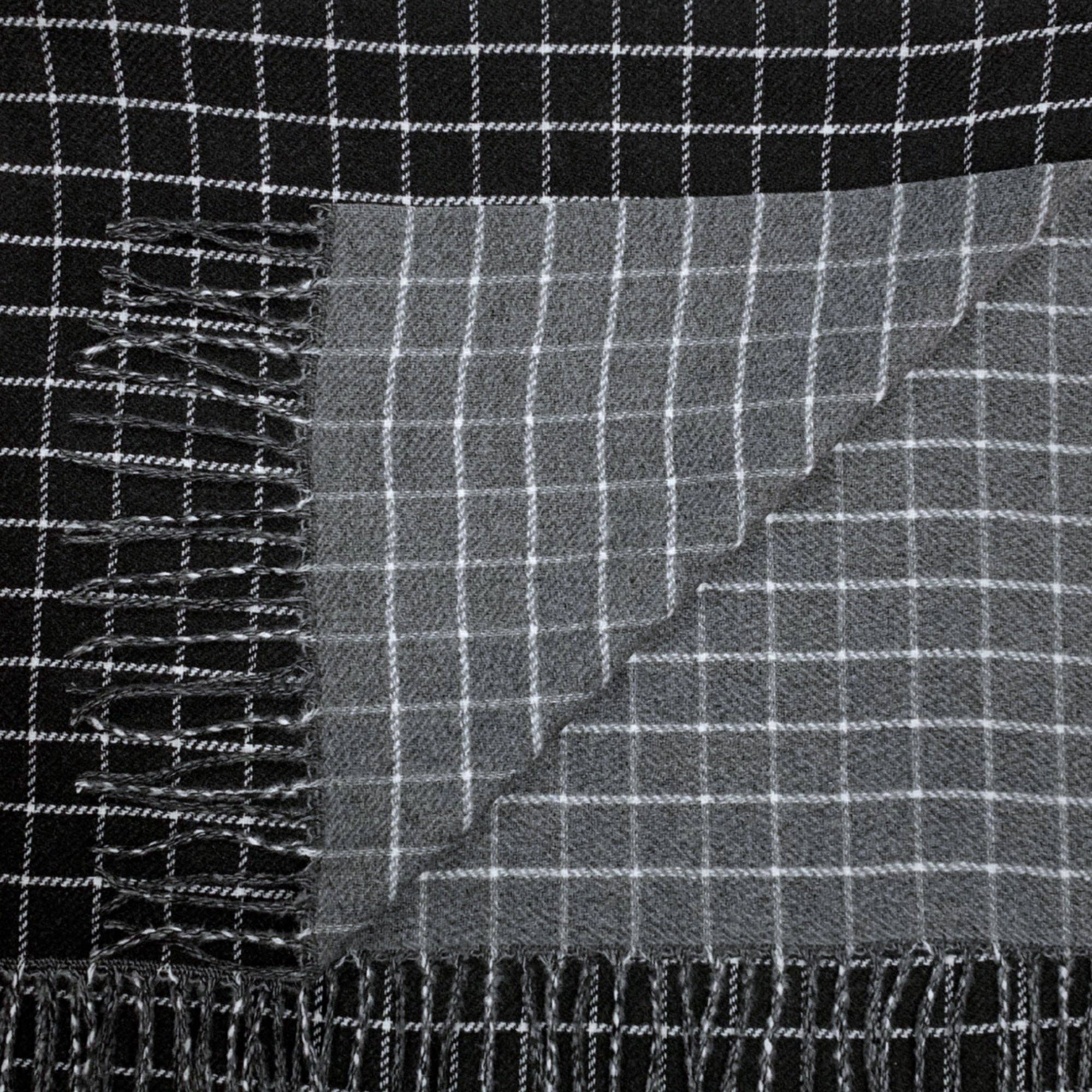 Colorblock Check Print Cashmere Blend Winter Scarf