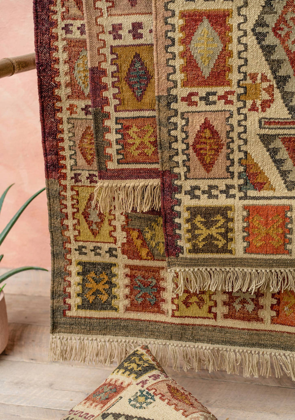 Narayan Handloom Kilim Rug, Large Runner, 75 X 240cm