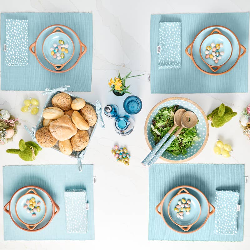 Sintra Small Glazed Terracotta Tapas Dish - Duck Egg Blue