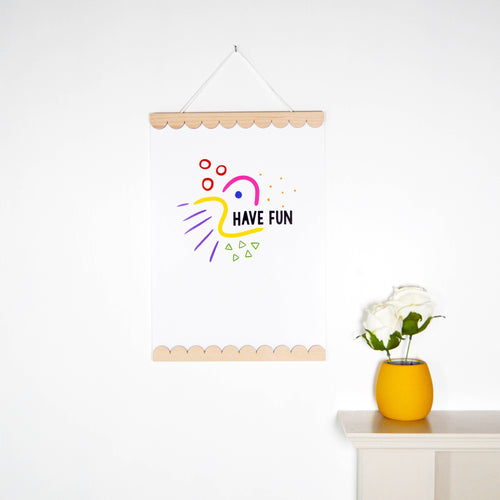 A3 Scallop American Maple Magnetic Picture Hanger