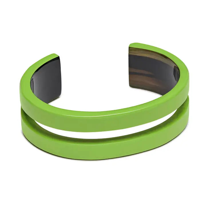 Lime Green horn Cuff Bracelet bangle jewellery by Branch