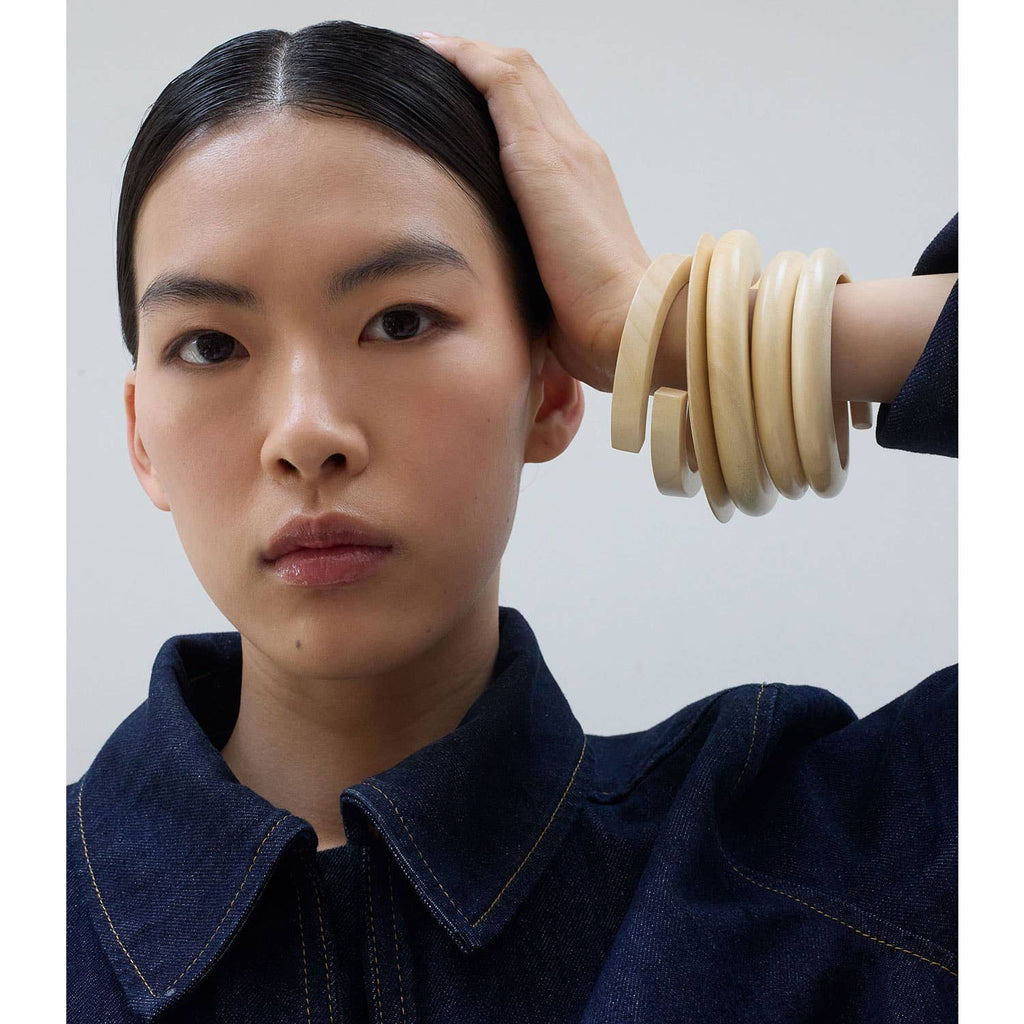 White wood wrap over bangle