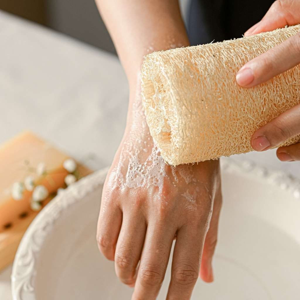 Natural Loofah | Organic Exfoliating Sponge Pad Scrubber