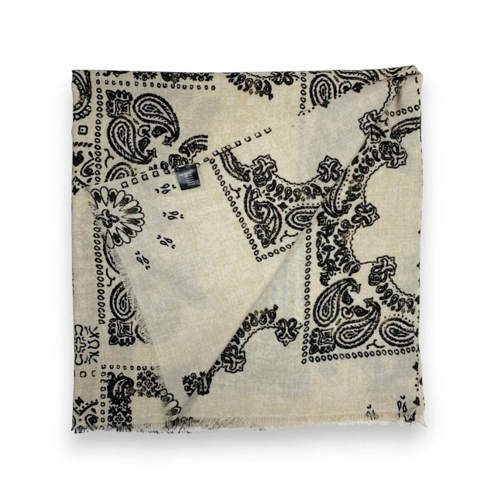 Bandana Print Wool Blend Scarf