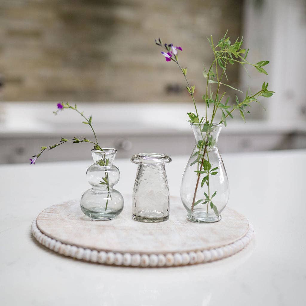 Cora Hammered Glass Bud Vase