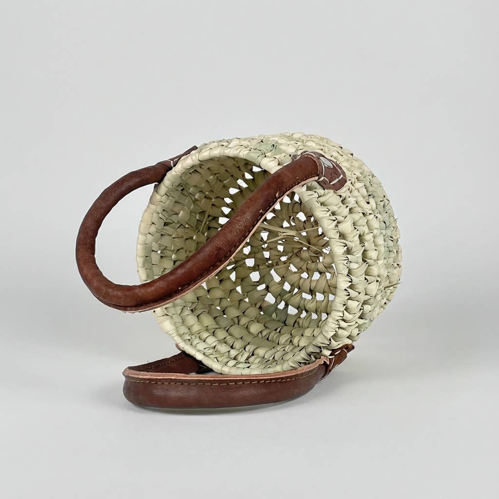 Natural Woven Palm Market Basket