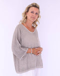Linen and Cotton Blend Pocket Top