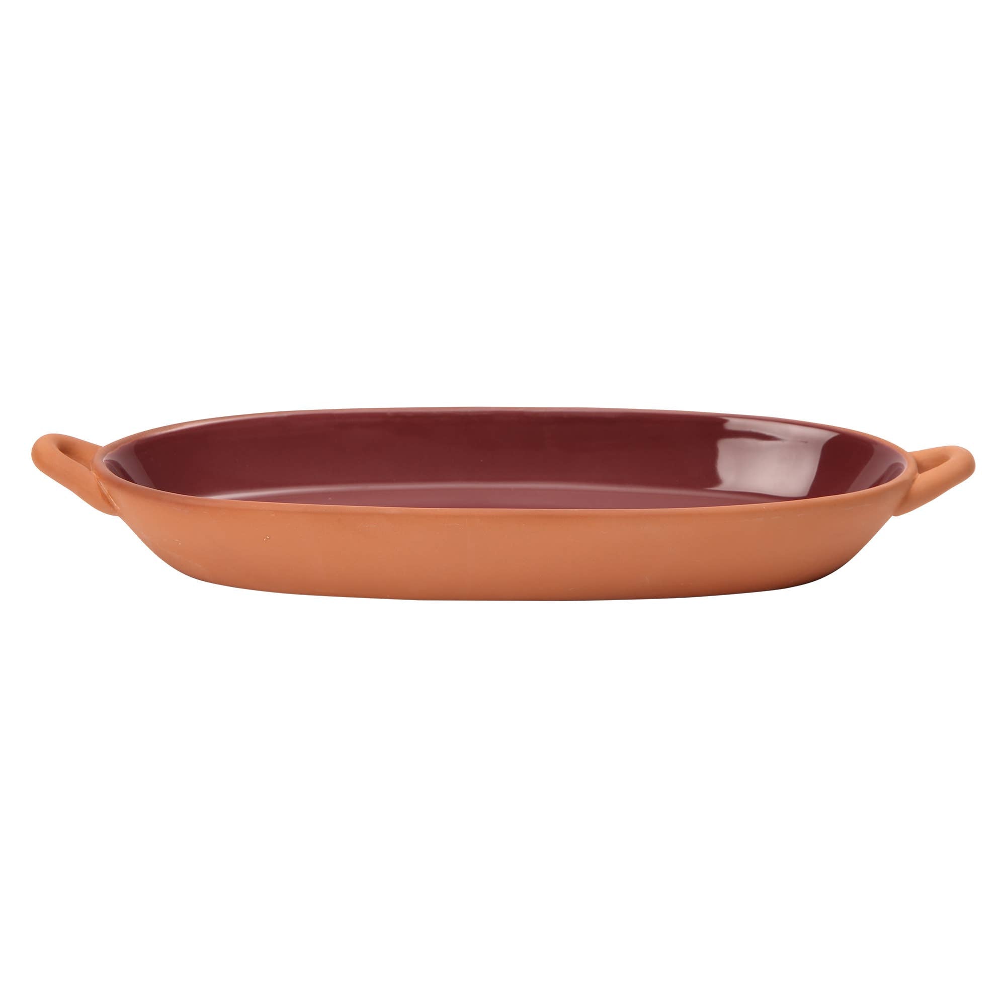 Berry Glazed Terracotta Oval Baking Dish