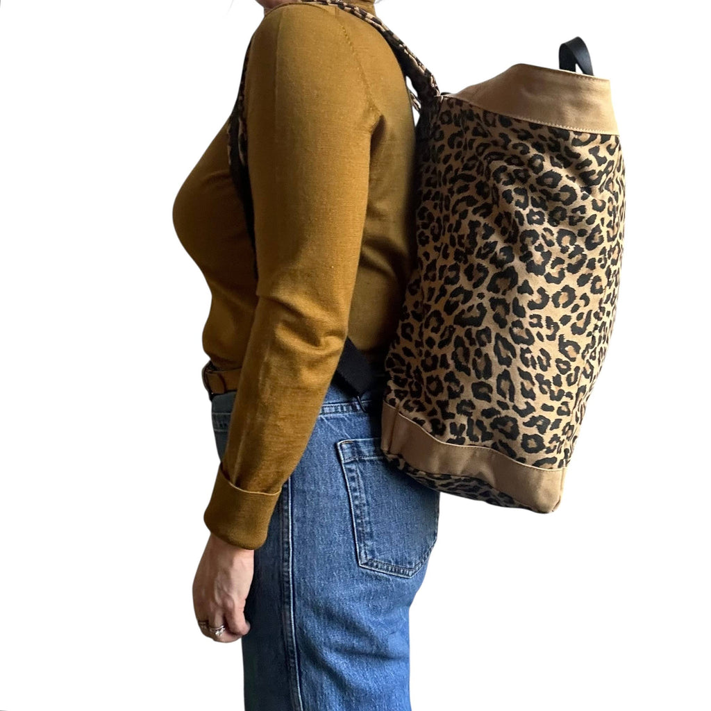 Clovelly backpack  - sand leopard print