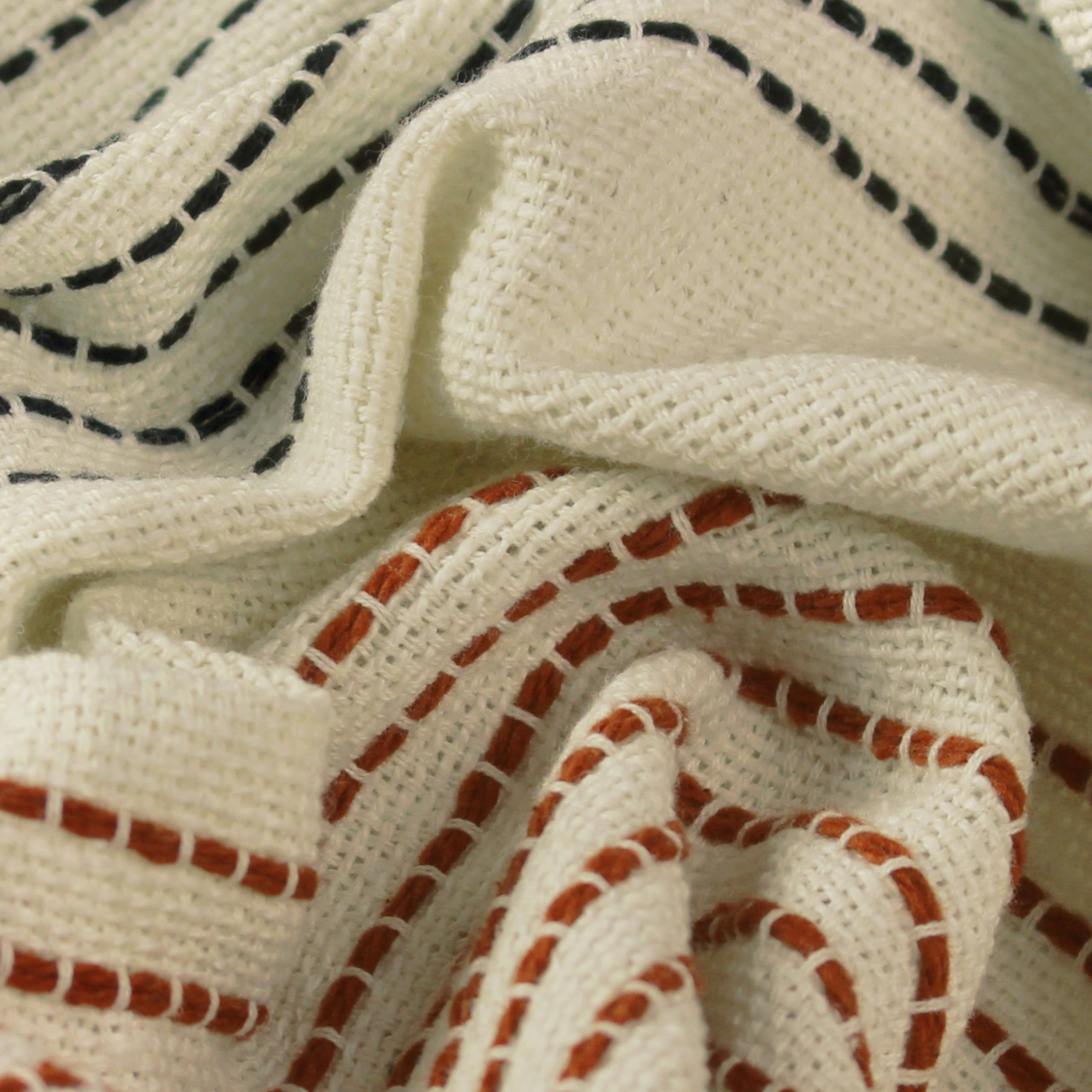 Banda Tasselled Throw Pecan/Black