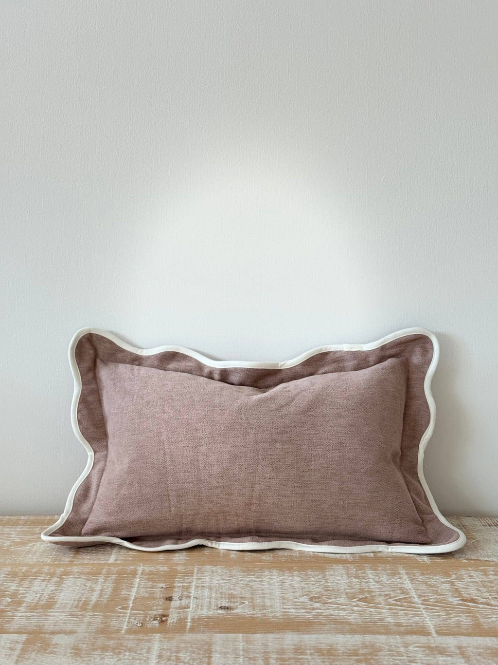 Chloe Dusty Pink Scalloped Edge Cushion 50x30