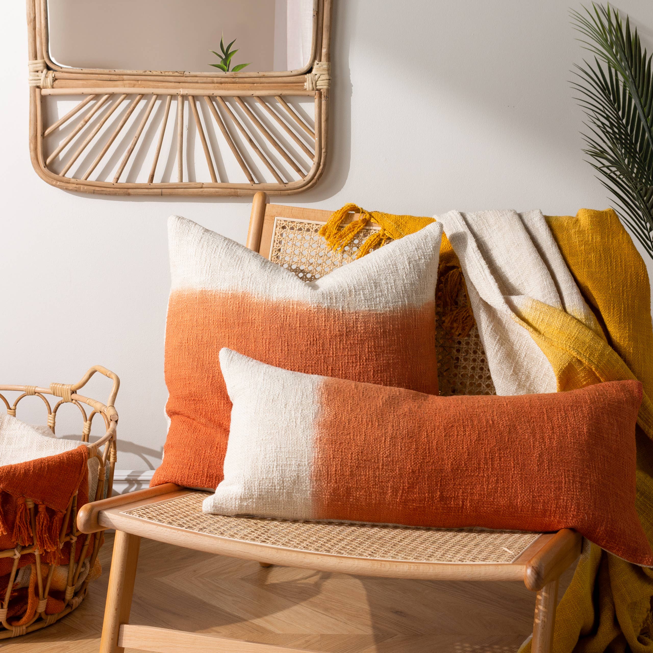 Mizu Dip Dye Cushion Amber