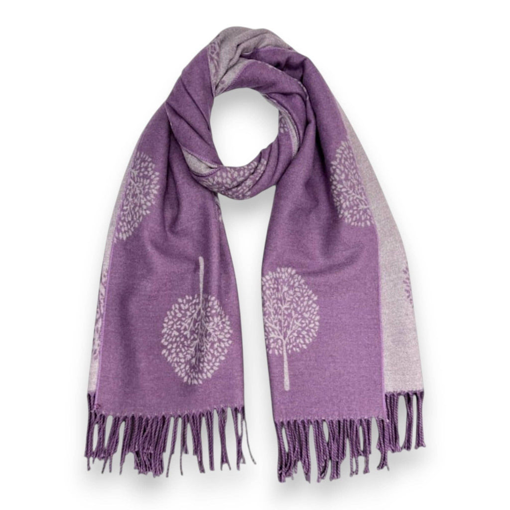 Tree of Life Print Cashmere Blend Winter Scarf