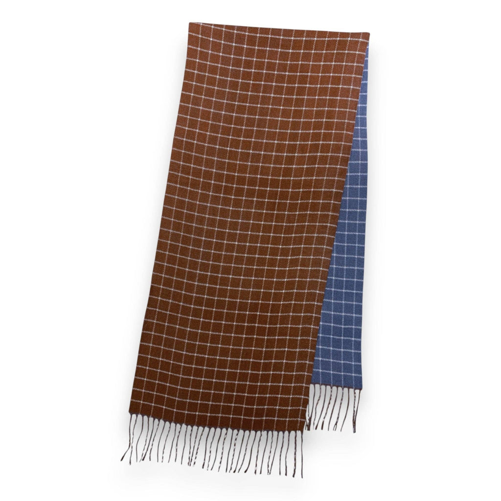 Colorblock Check Print Cashmere Blend Winter Scarf