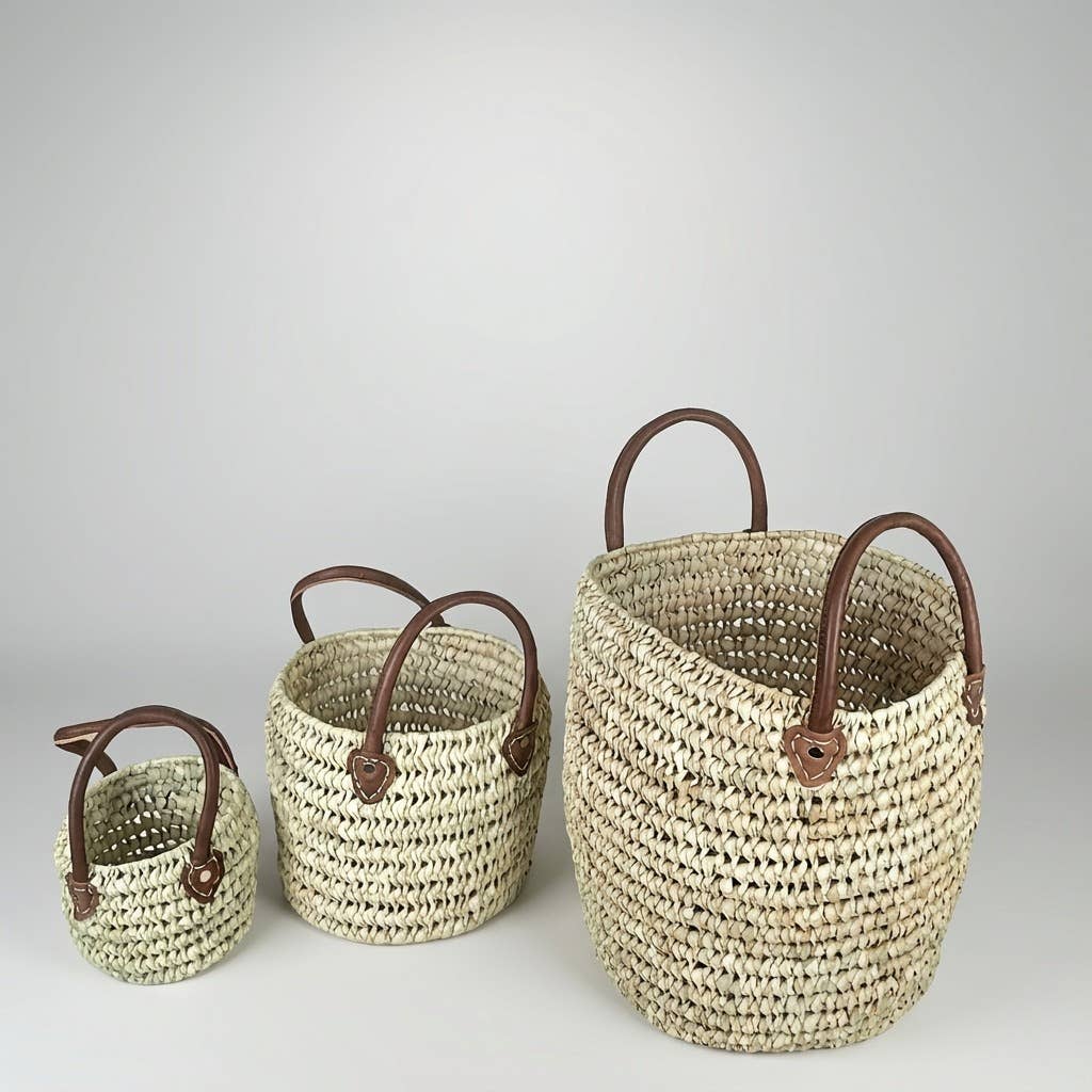 Natural Woven Palm Market Basket