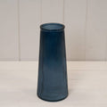 Blue Tall Ribbed Vase