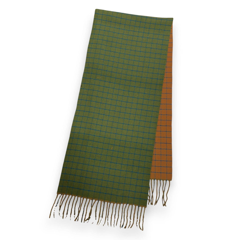 Colorblock Check Print Cashmere Blend Winter Scarf