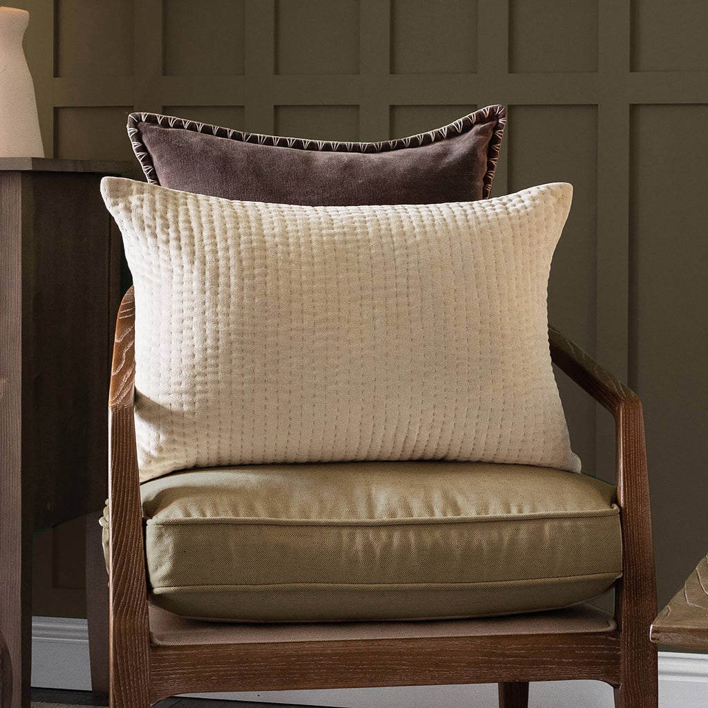 Haze Embroidered Cushion Quartz