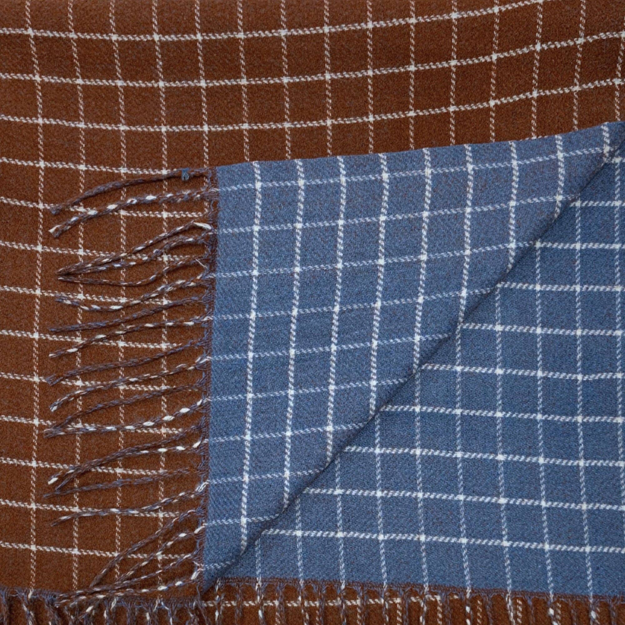 Colorblock Check Print Cashmere Blend Winter Scarf