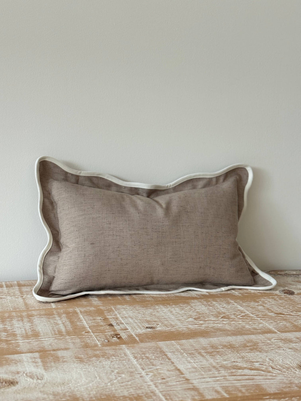 Chloe Greige Scalloped Edge Cushion 50x30