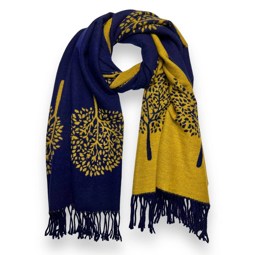 Tree of Life Print Cashmere Blend Winter Scarf
