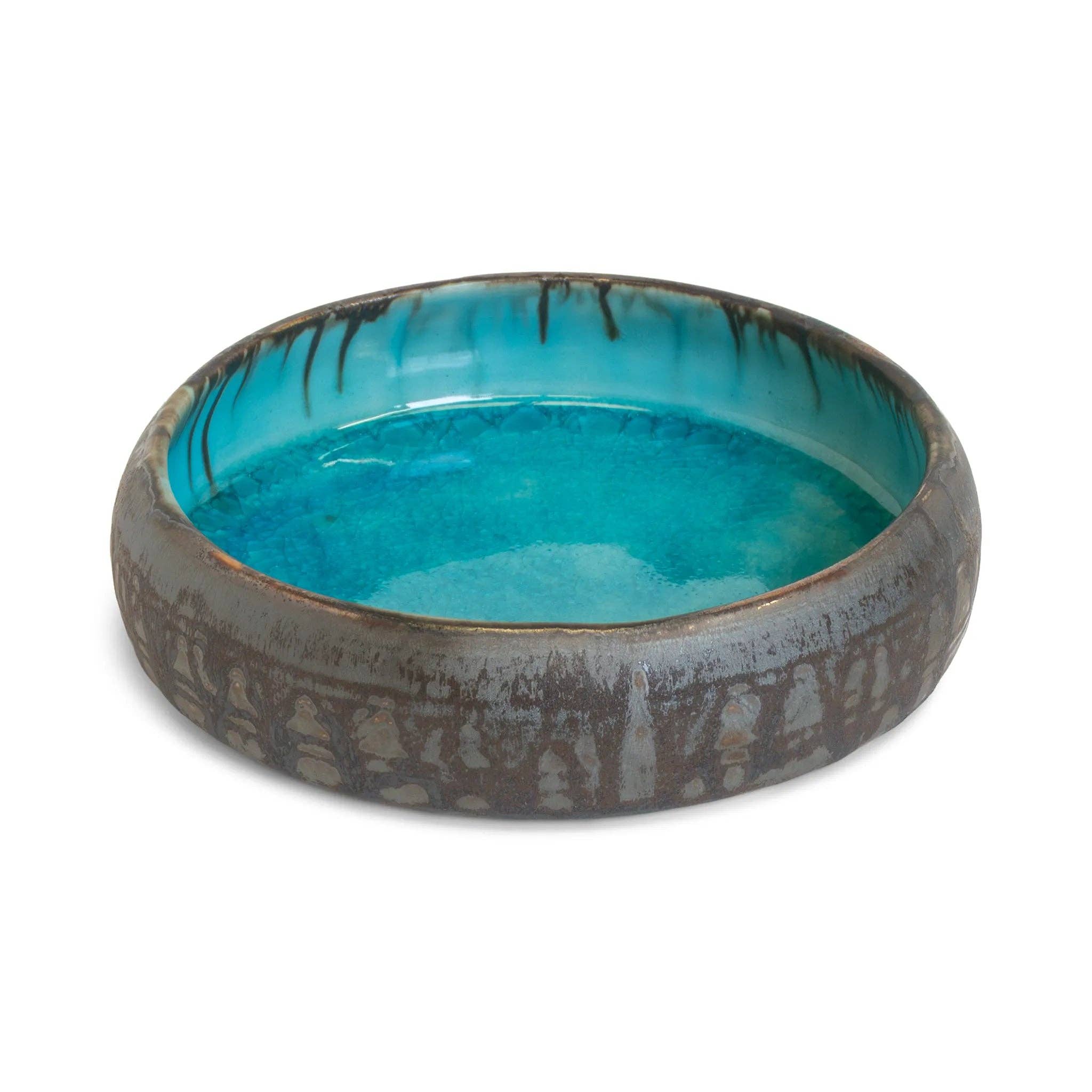Turquoise Round Shallow Bowl