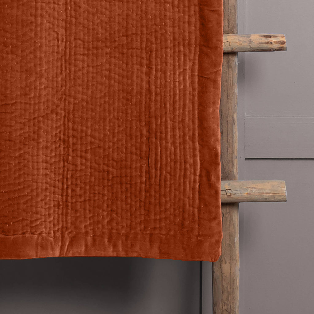Haze Velvet Quilted Throw Sunset