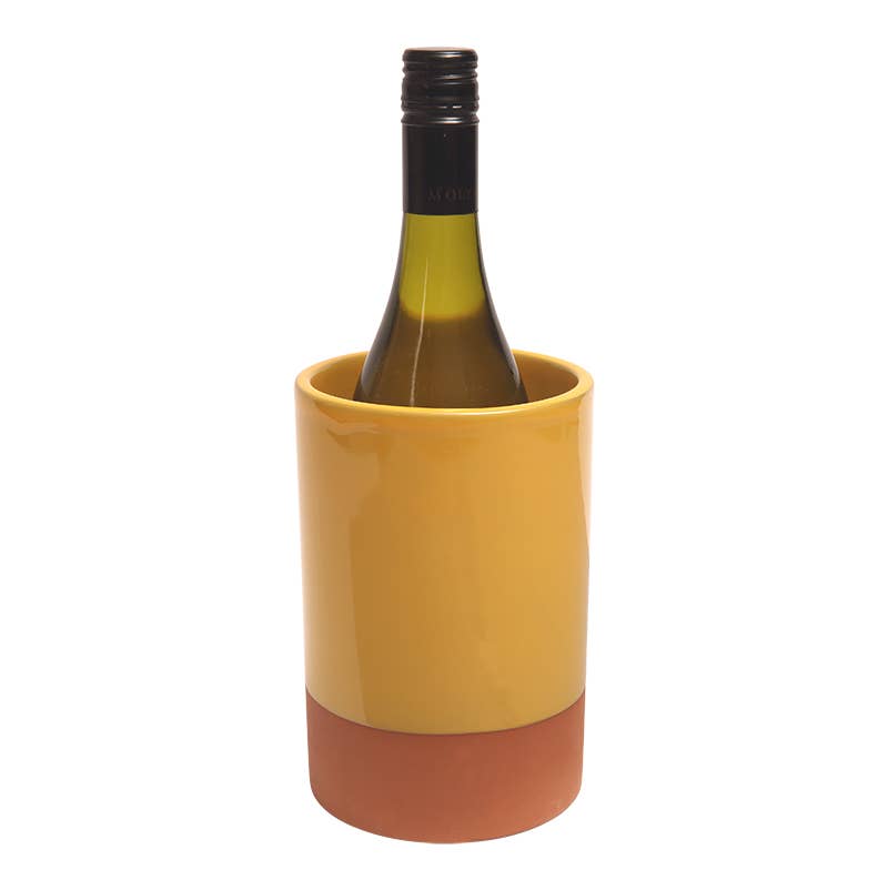 Sintra Glazed Terracotta Wine Cooler - Ochre