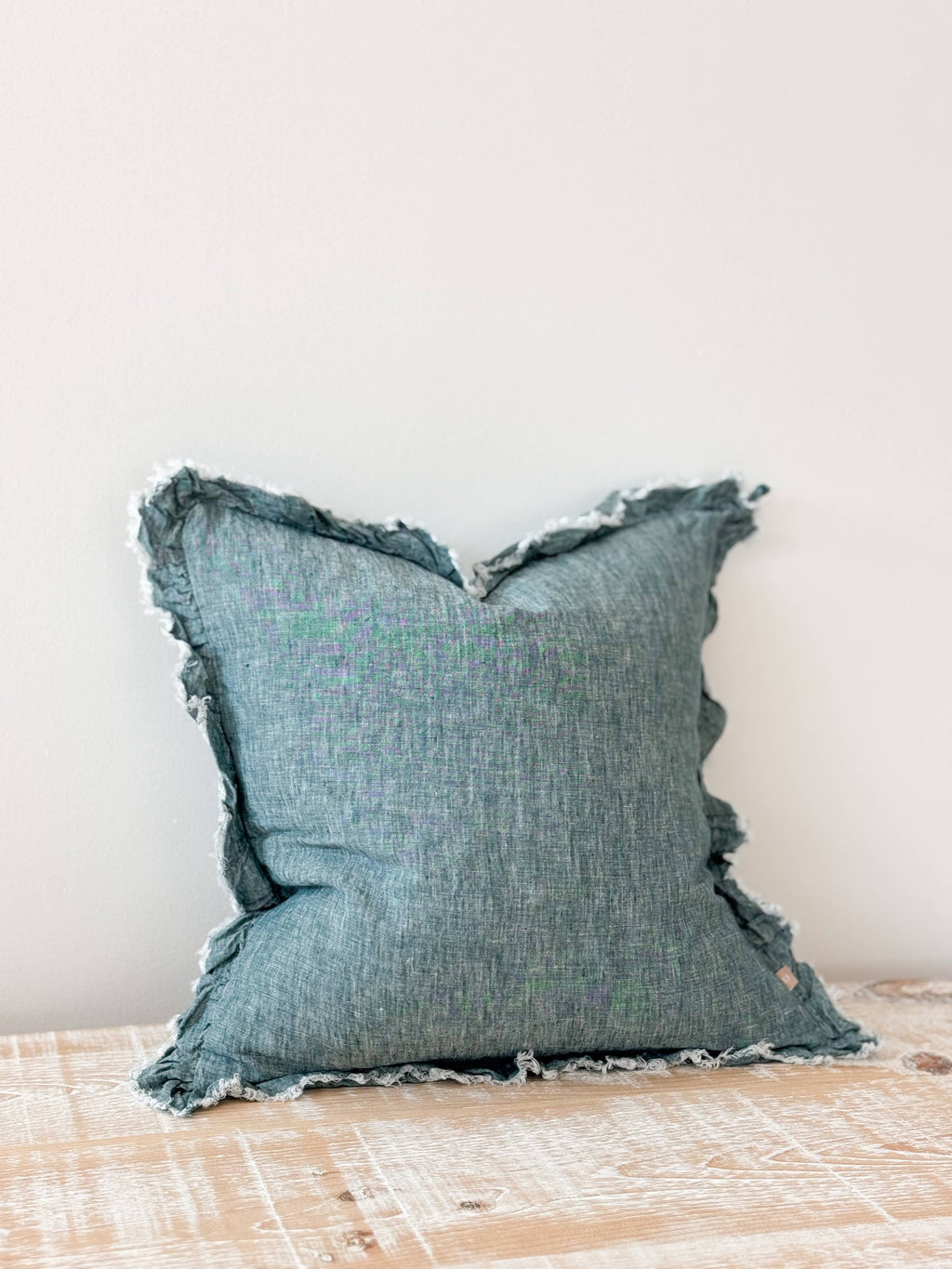 Hallie Washed Dark Teal Cushion, 45x45cm