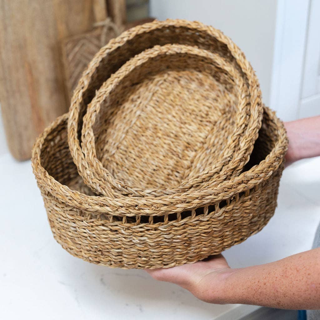 The Halda Seagrass Oval Tabletop Trays