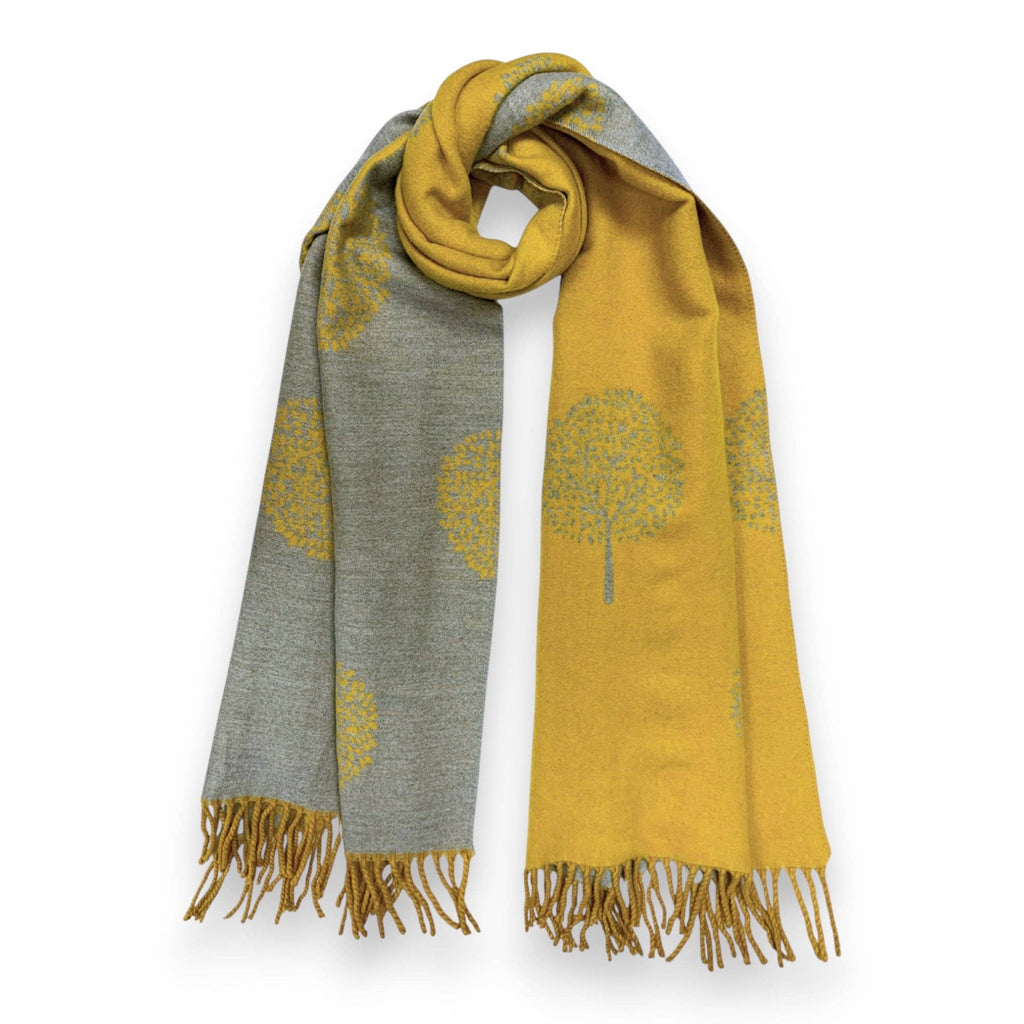 Tree of Life Print Cashmere Blend Winter Scarf