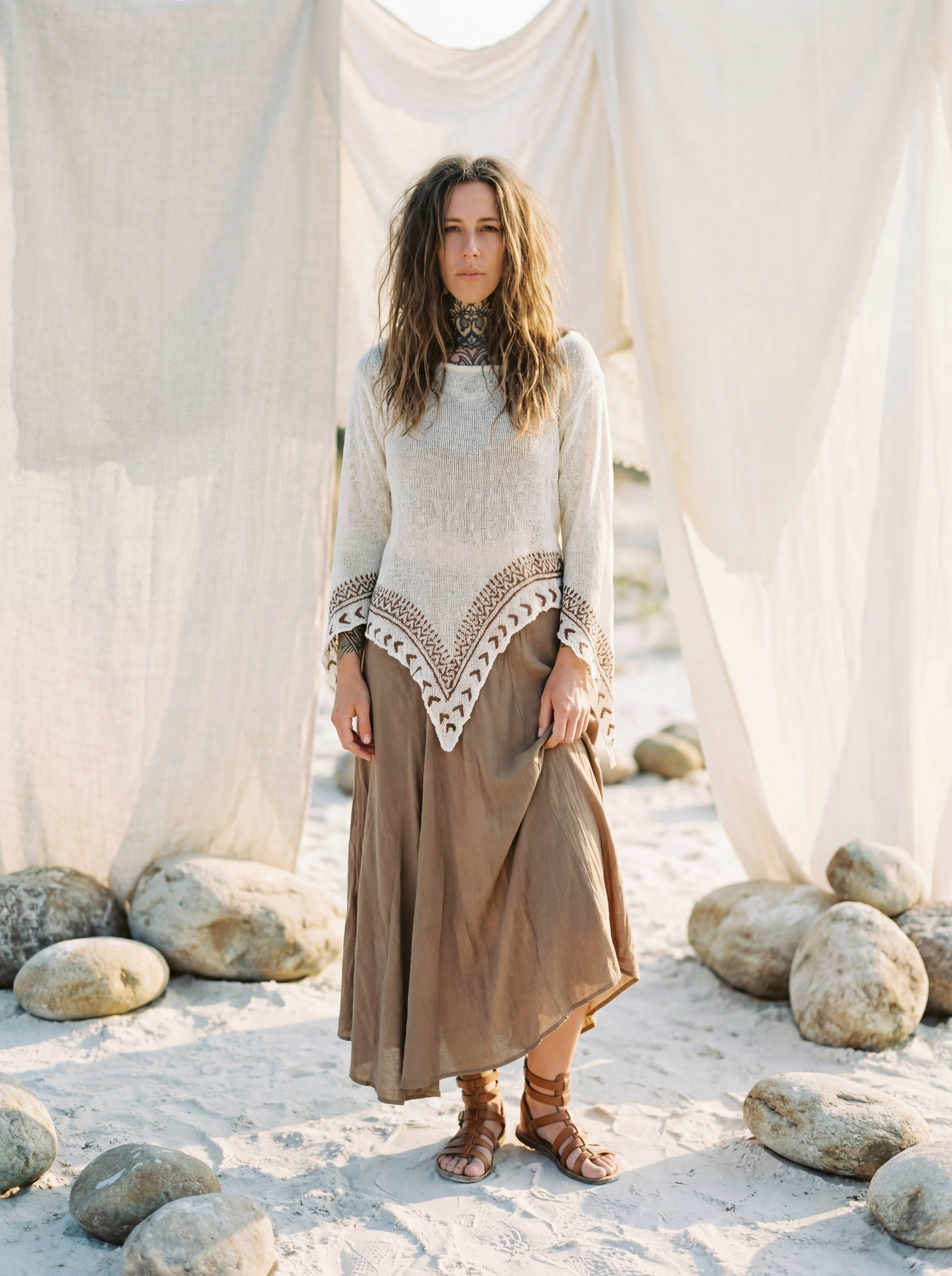 Festival Boho Top, Peplum Blouse, Block Print Summer Top