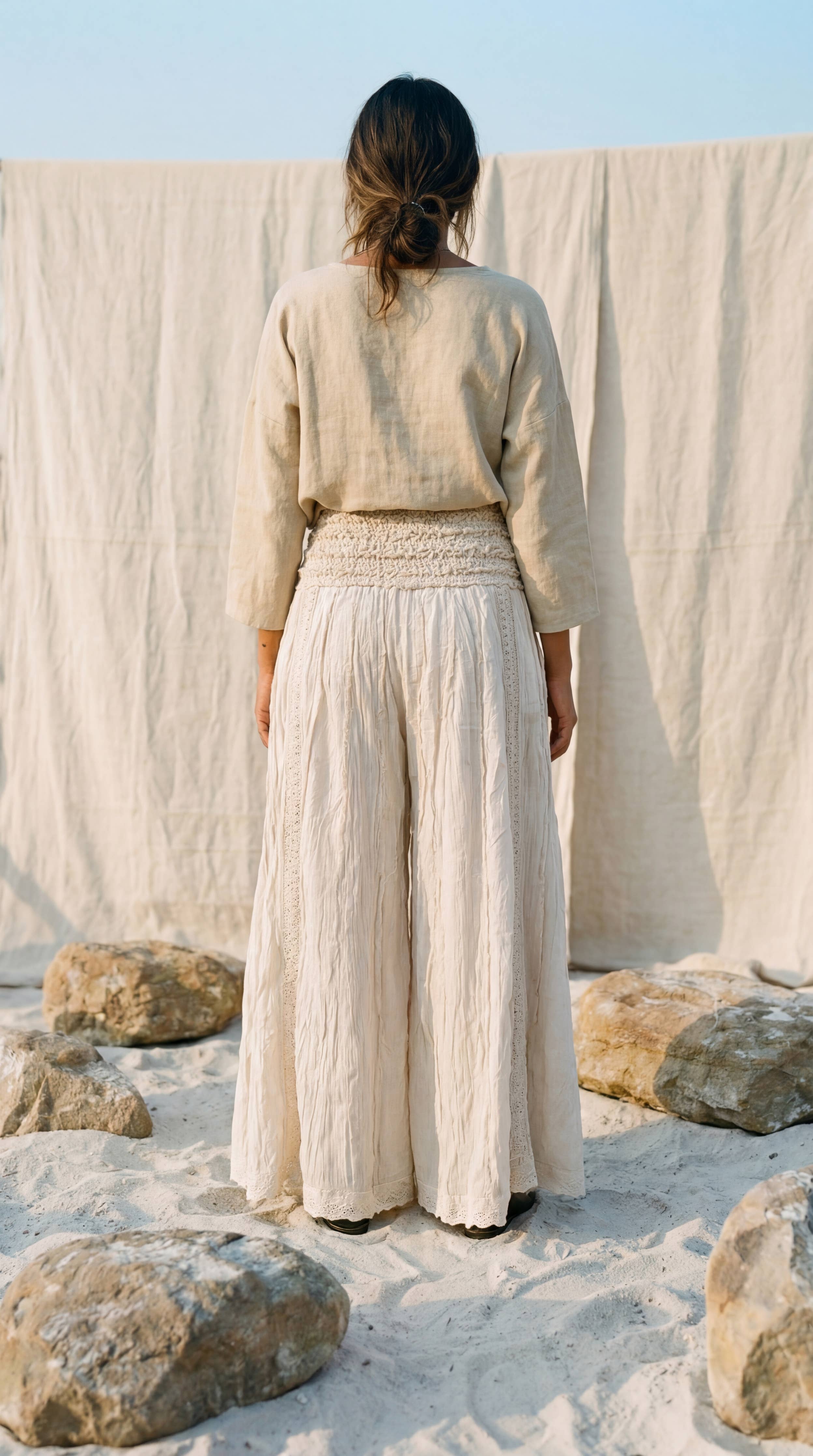 Block Printed Boho Flare Trousers – Wide-Leg