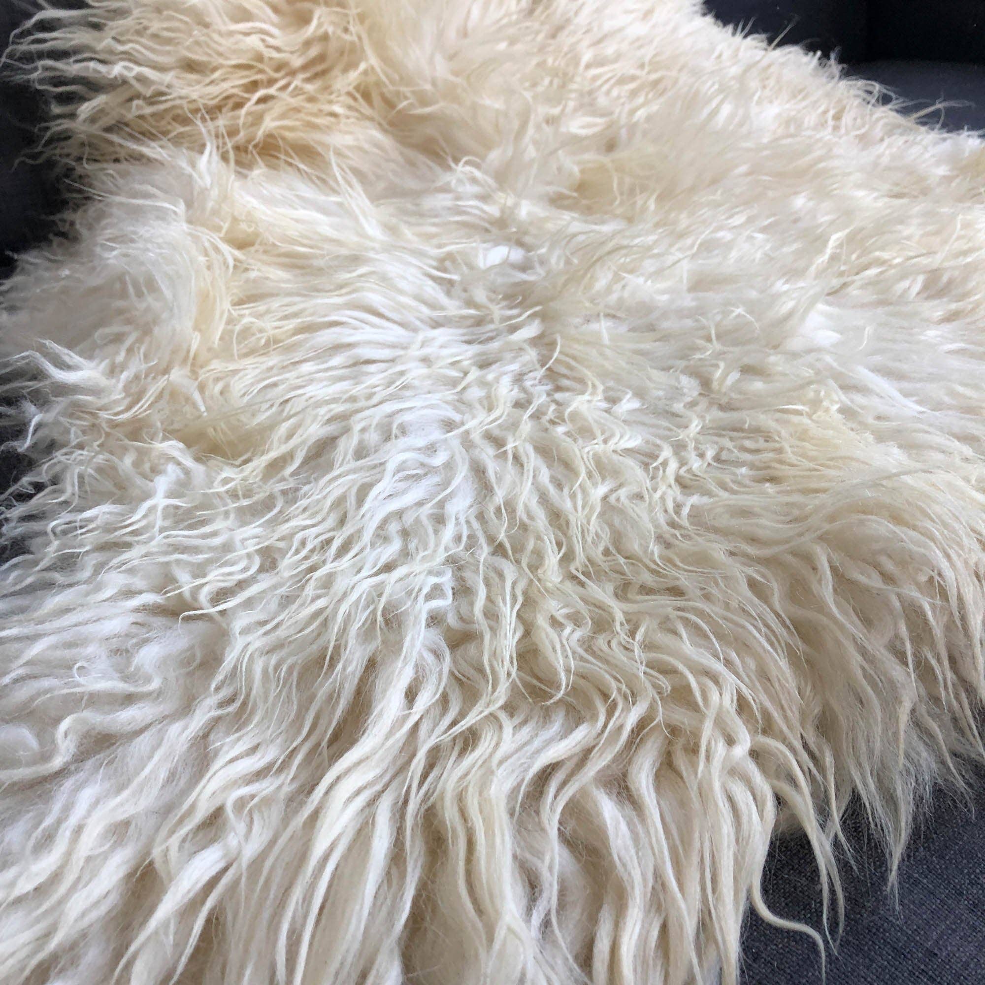 Icelandic Curly White Sheepskin Rug 100%
