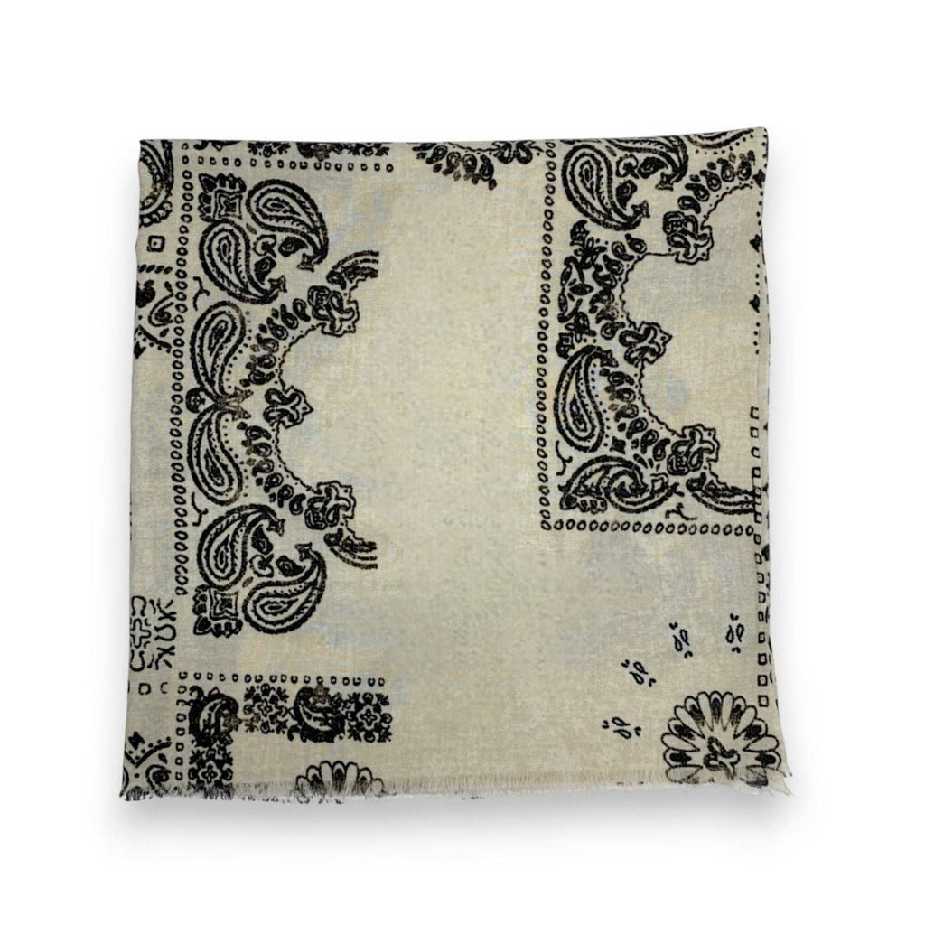 Bandana Print Wool Blend Scarf