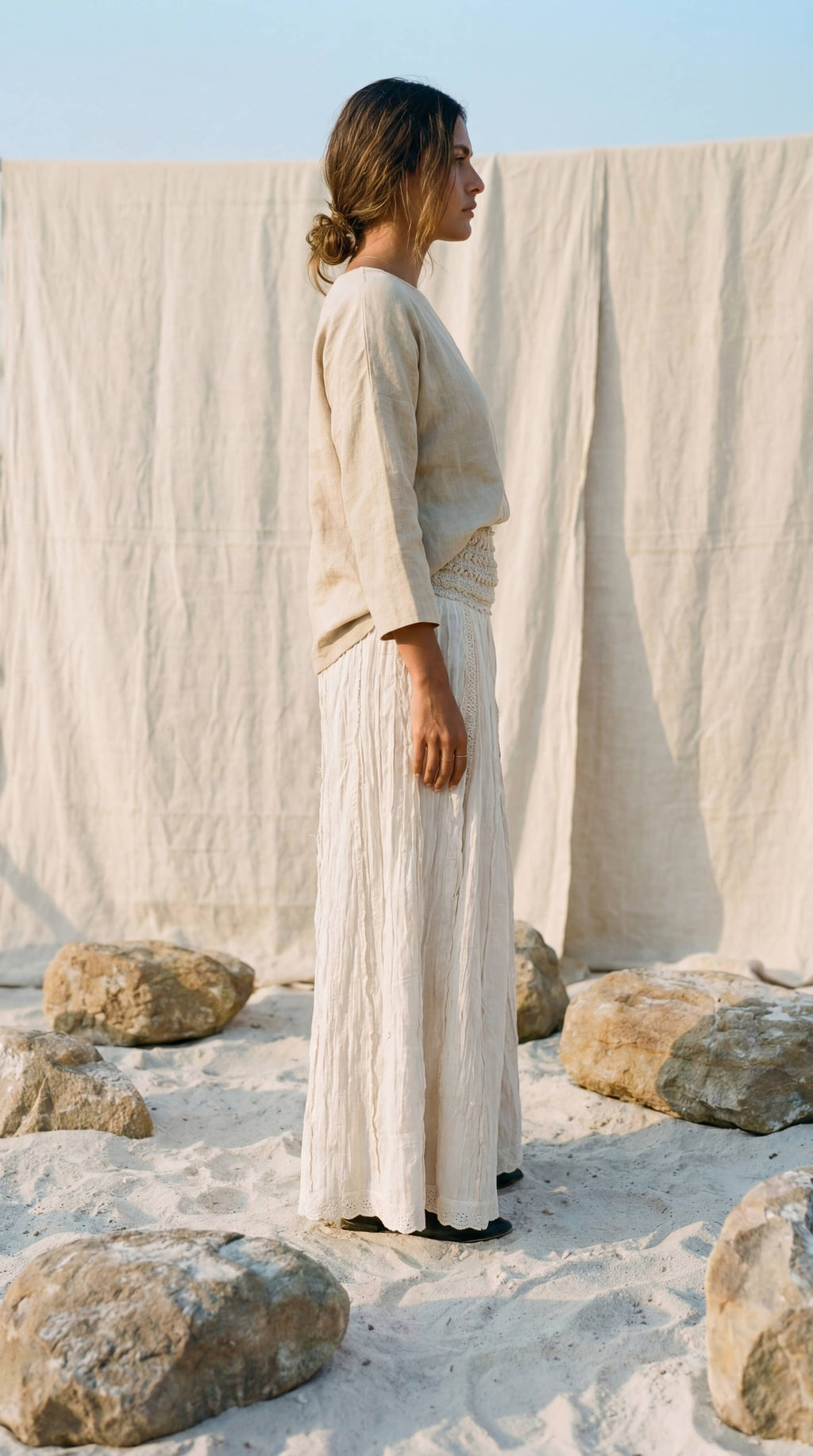 Block Printed Boho Flare Trousers – Wide-Leg