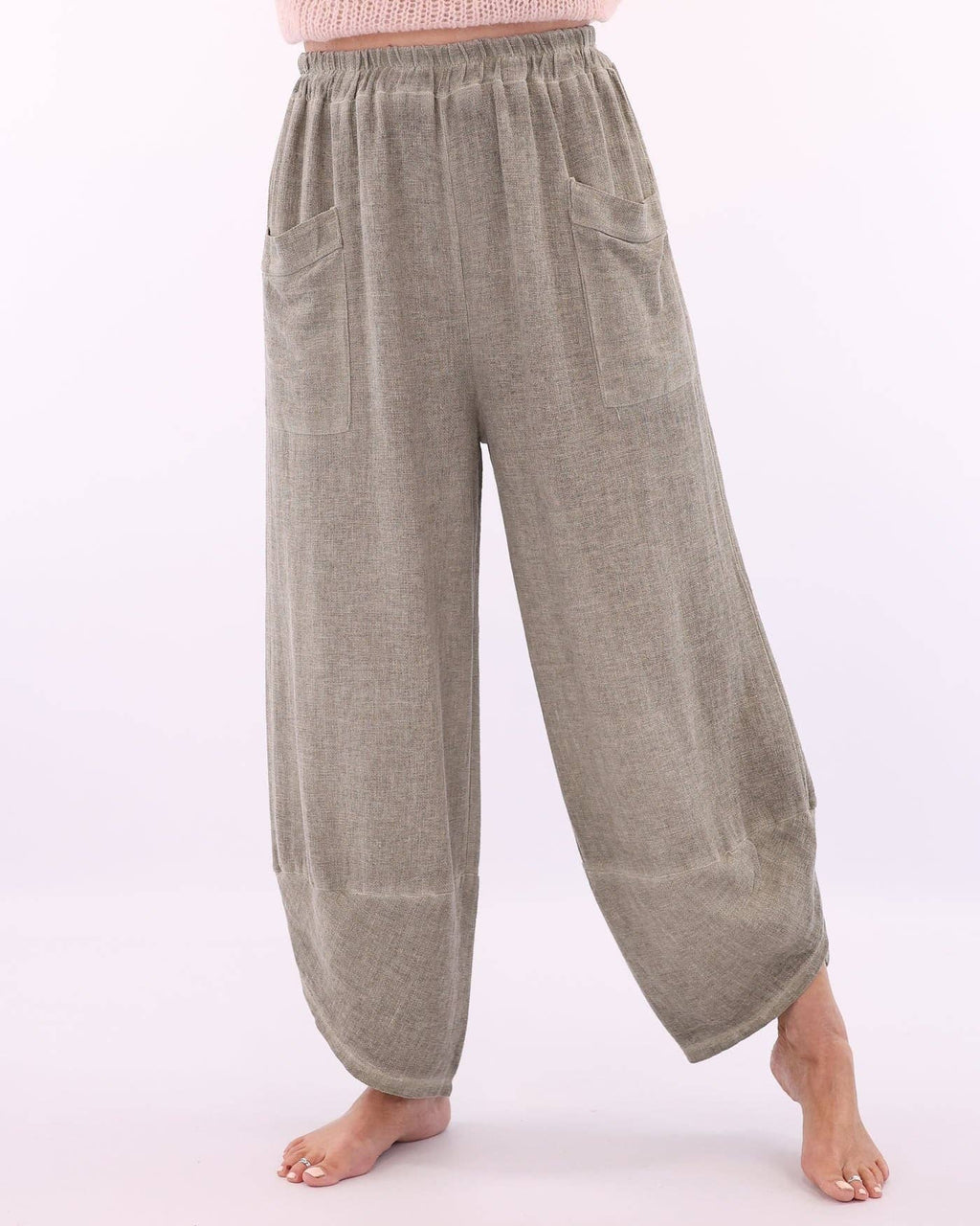 Linen and Cotton Blend Hareem Pants