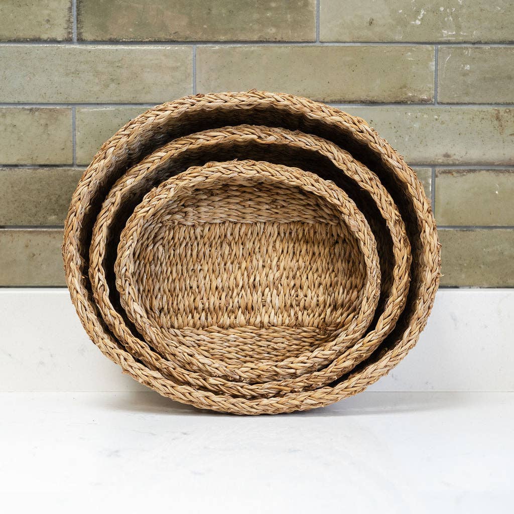 The Halda Seagrass Oval Tabletop Trays