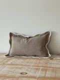 Chloe Greige Scalloped Edge Cushion 50x30