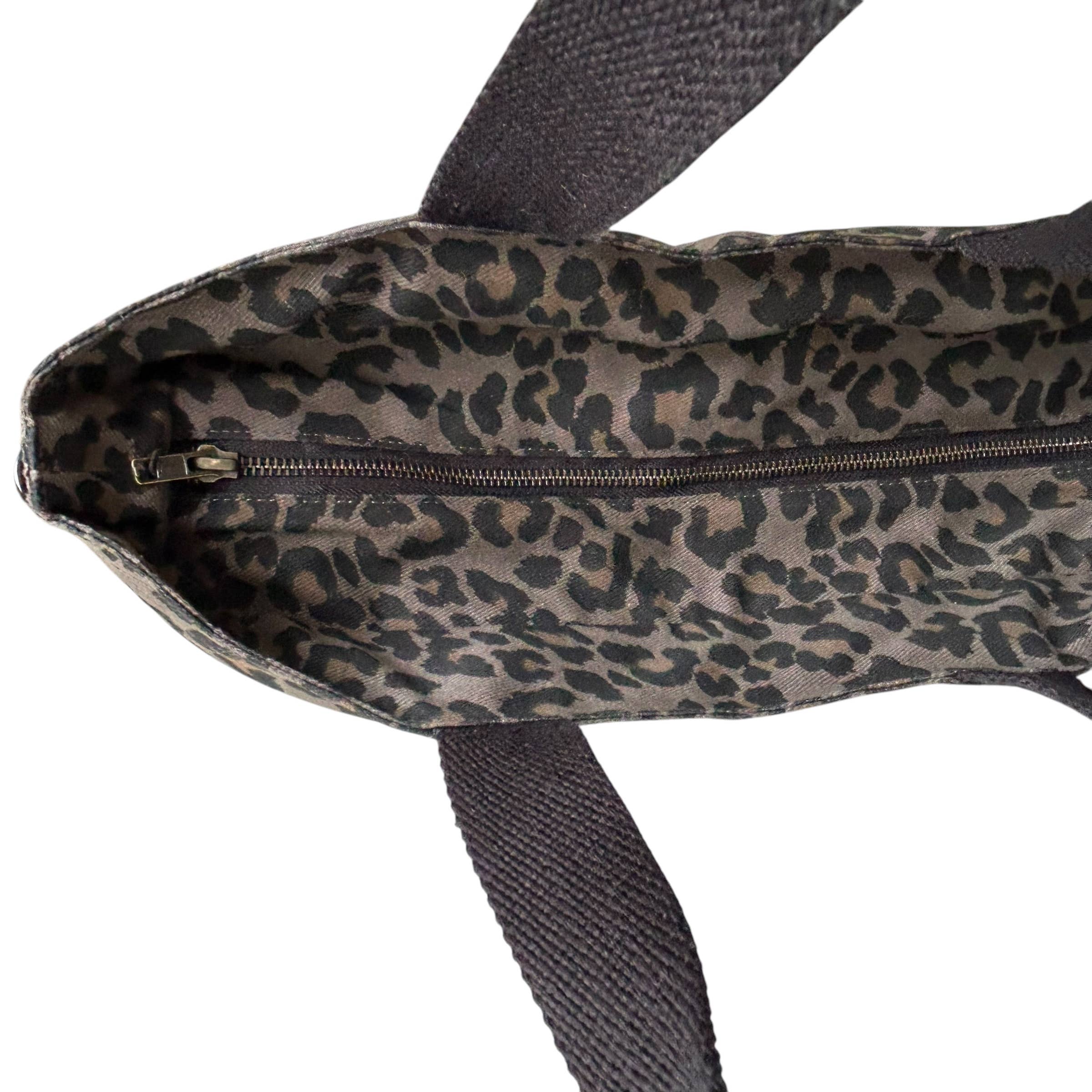 Day trip small tote bag - Grey Leopard print