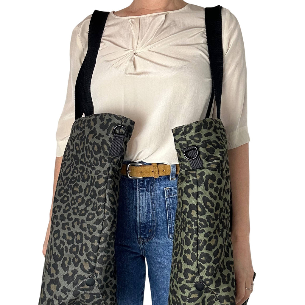 Weekend large tote bag - Green Leopard print